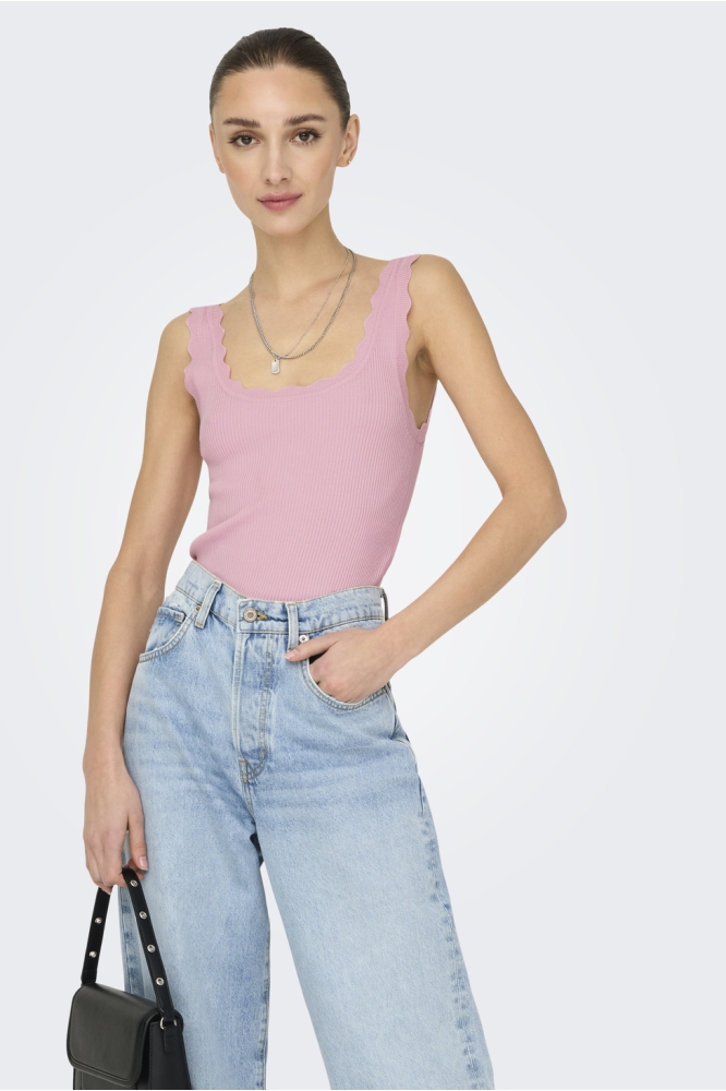 JDYNANNA S/L SCALLOP EDGE TOP KNT N 15290585 FAIRY TALE
